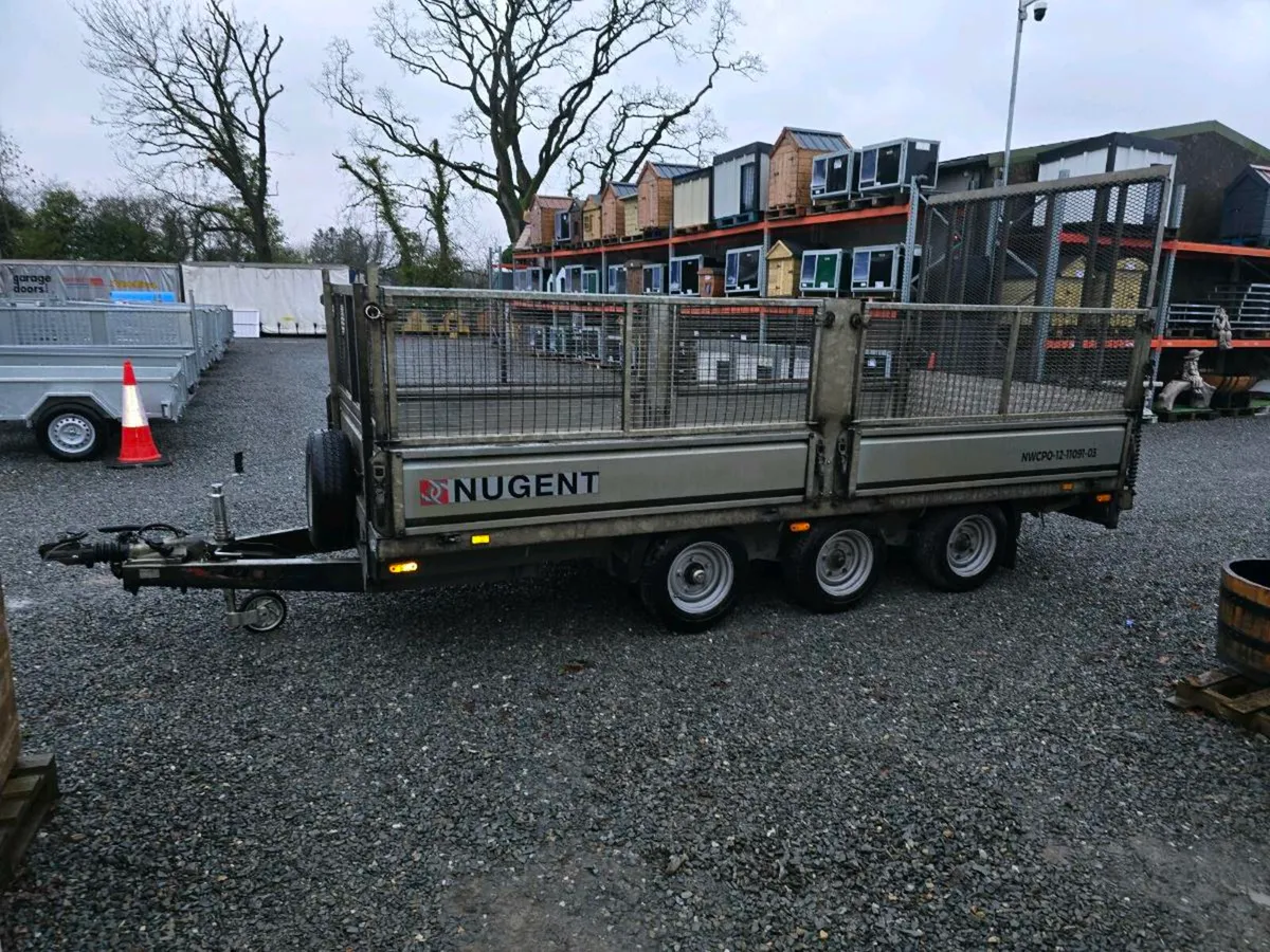 14ft tri axle nugent dropside trailer mesh & ramp - Image 3