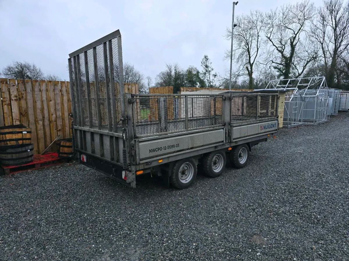 14ft tri axle nugent dropside trailer mesh & ramp - Image 4