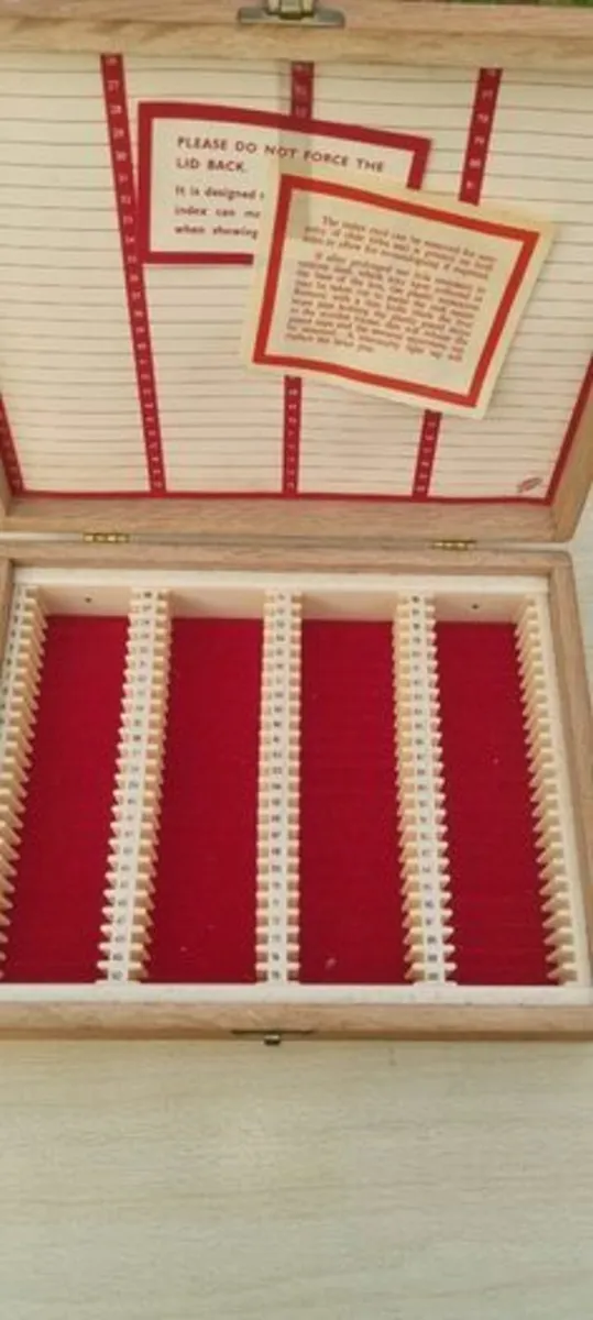 Vintage wooden slide storage box - Image 4