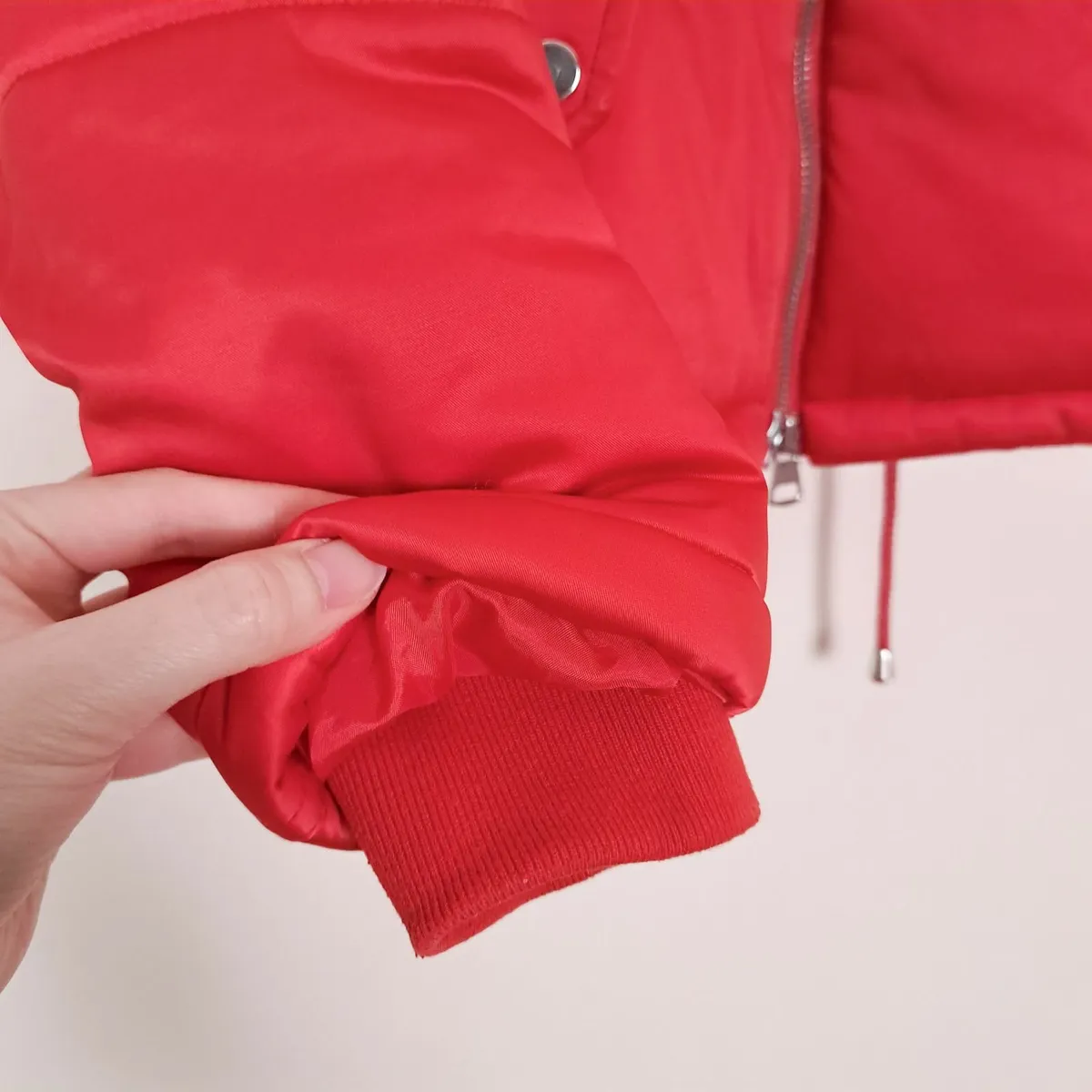 Topshop Bright Red Puffer Jacket Hooded 8UK/36EU - Image 4