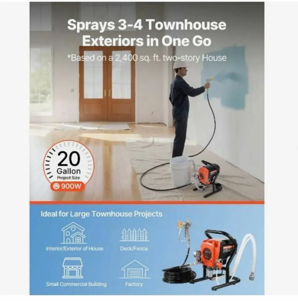 Stand Airless Paint Sprayer, 900W - Image 3
