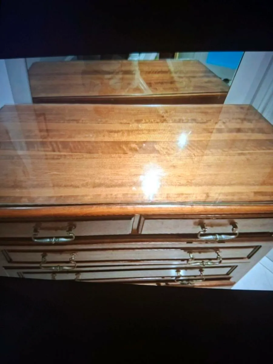 heavy Solid Chest of Drawers/Bureau. 113cm x 92cm - Image 4