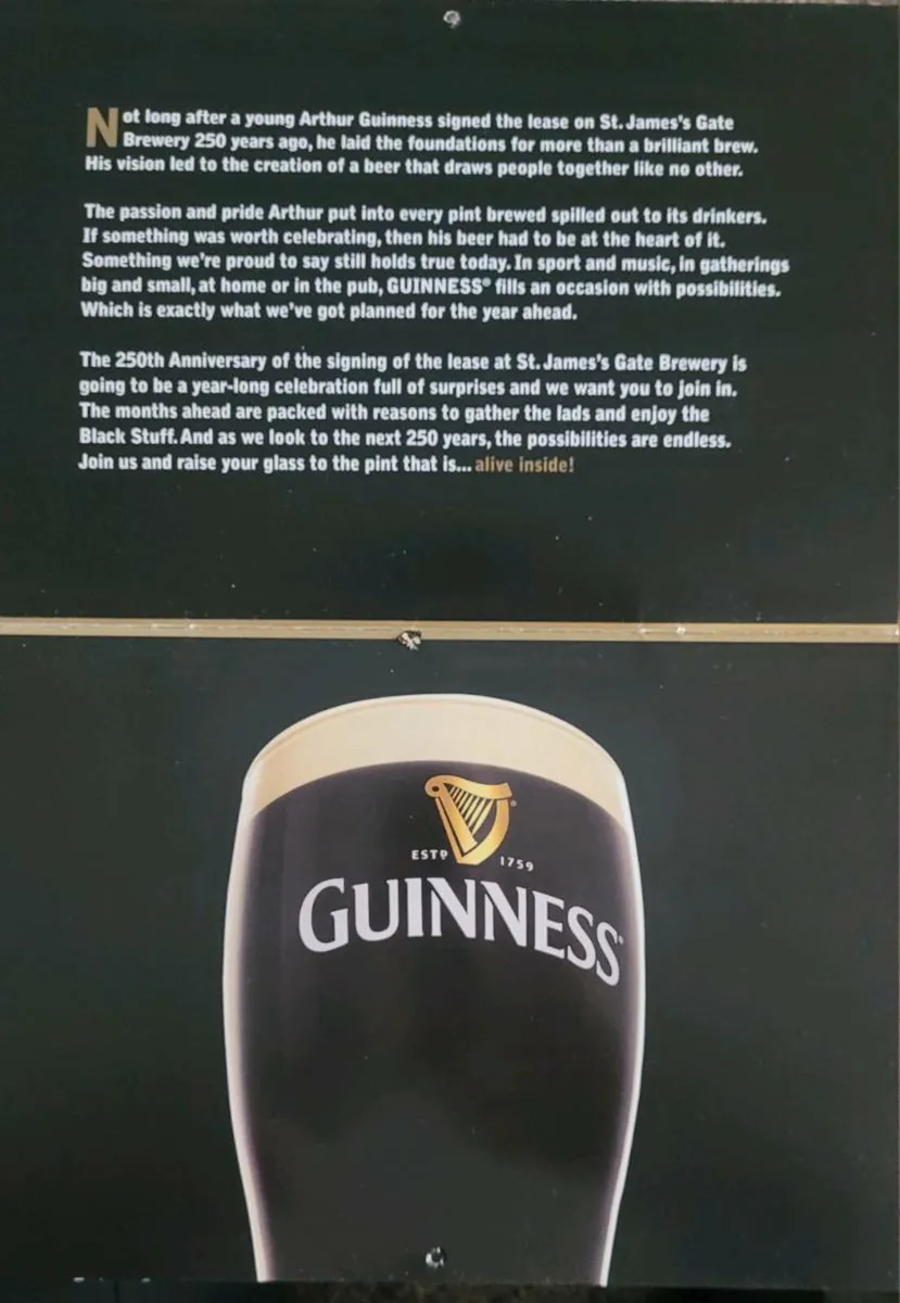 2009 Guinness commemorative Calander - Image 3