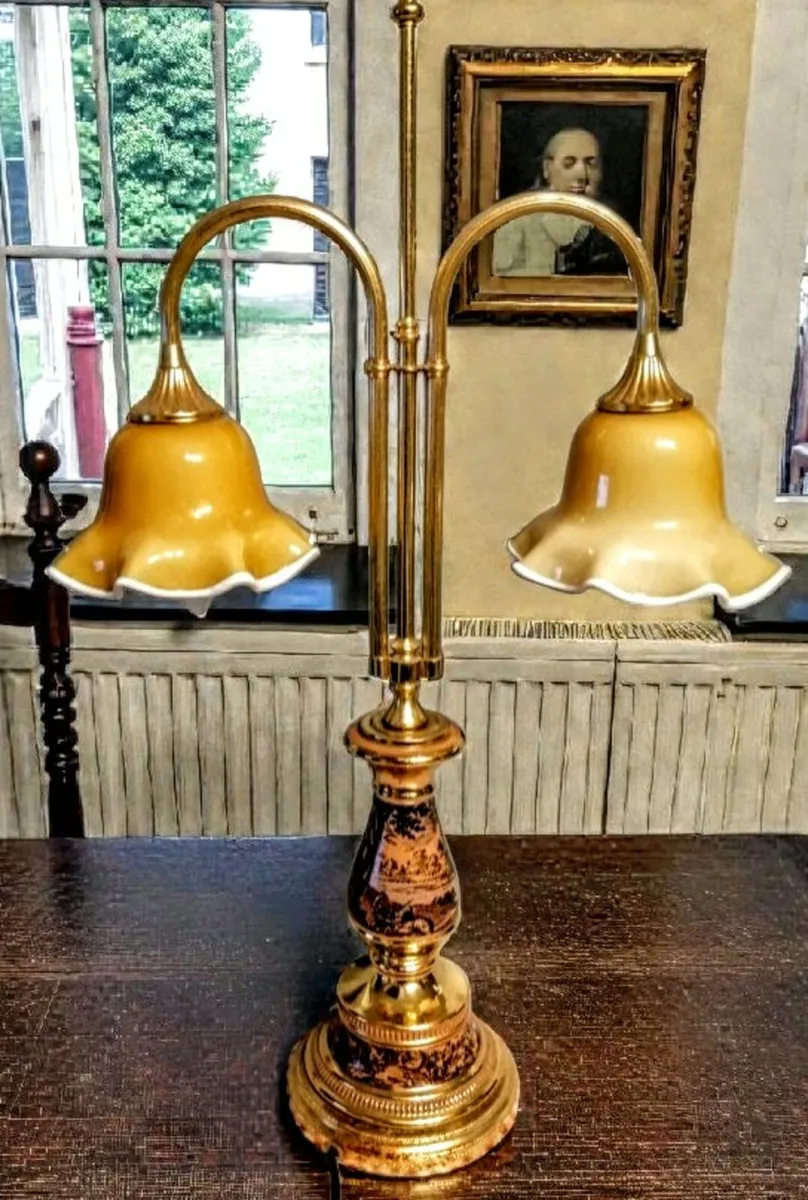 Stunning 1950s tall double lamp