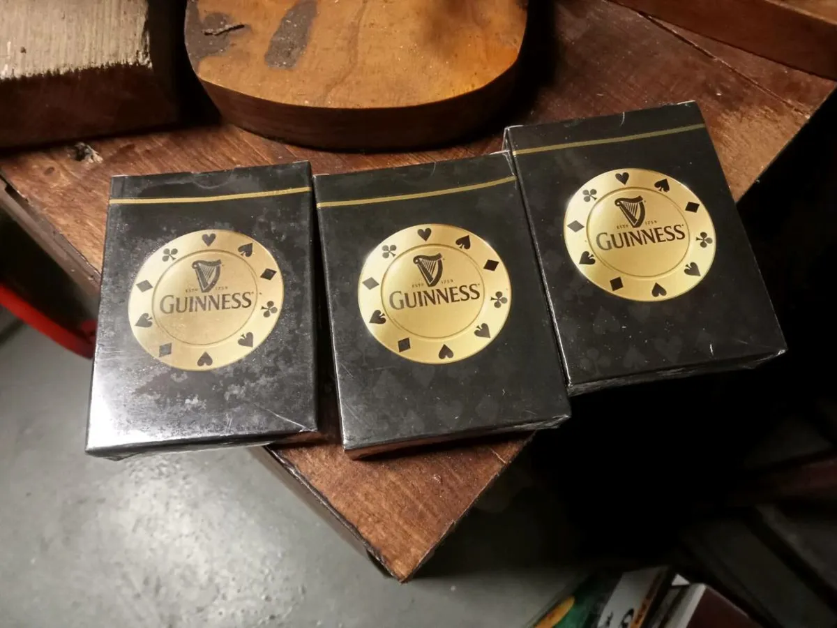 Three old Guinness playing cards unopened - Image 1