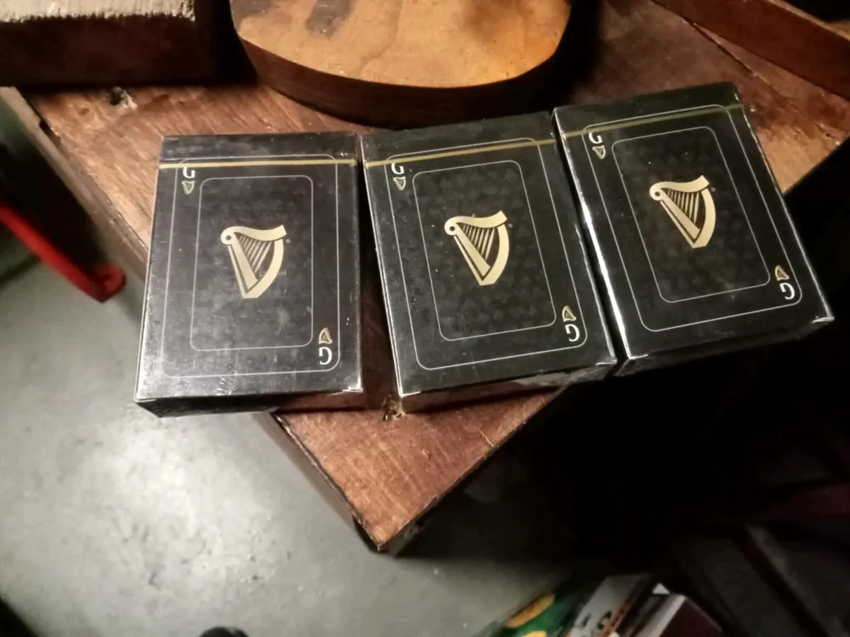 Three old Guinness playing cards unopened - Image 2