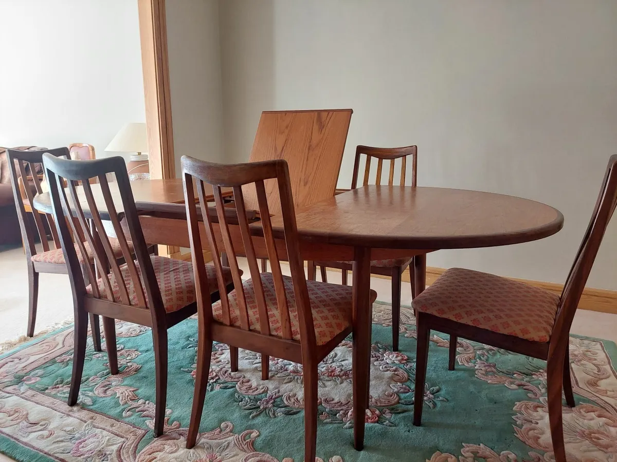 G Plan Oval Dining Table & 6 Chairs - Image 2