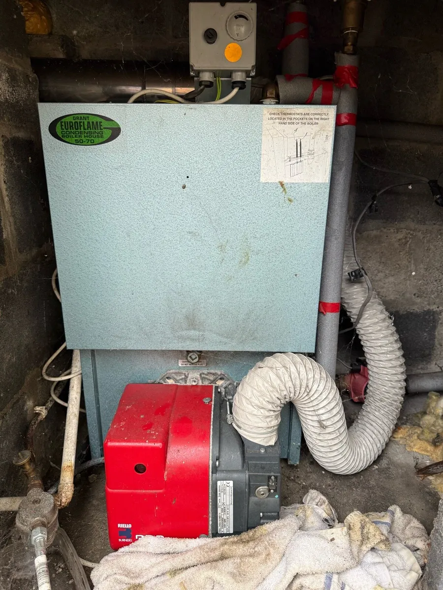 Grant oil burning boiler plus oil tank - Image 1