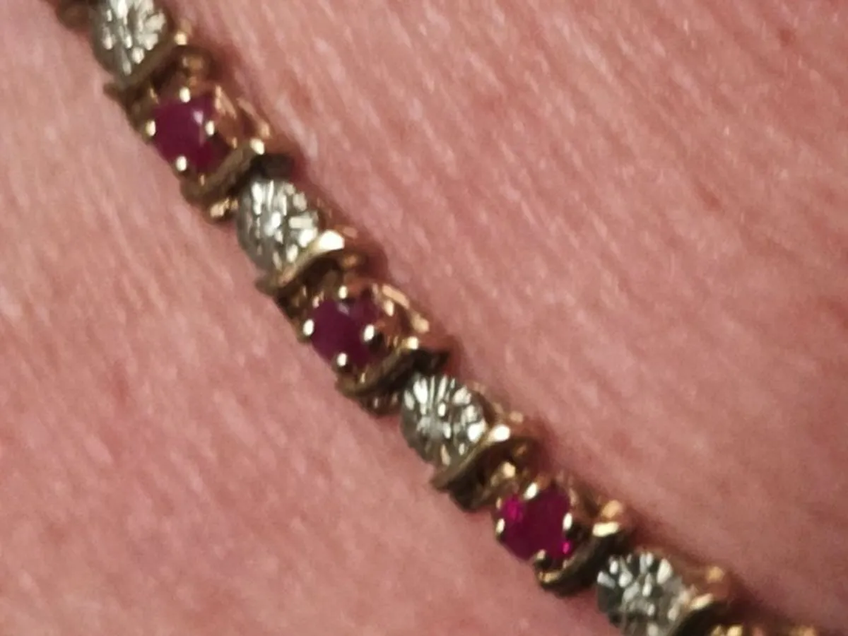 Diamond and Ruby tennis bracelet - Image 1