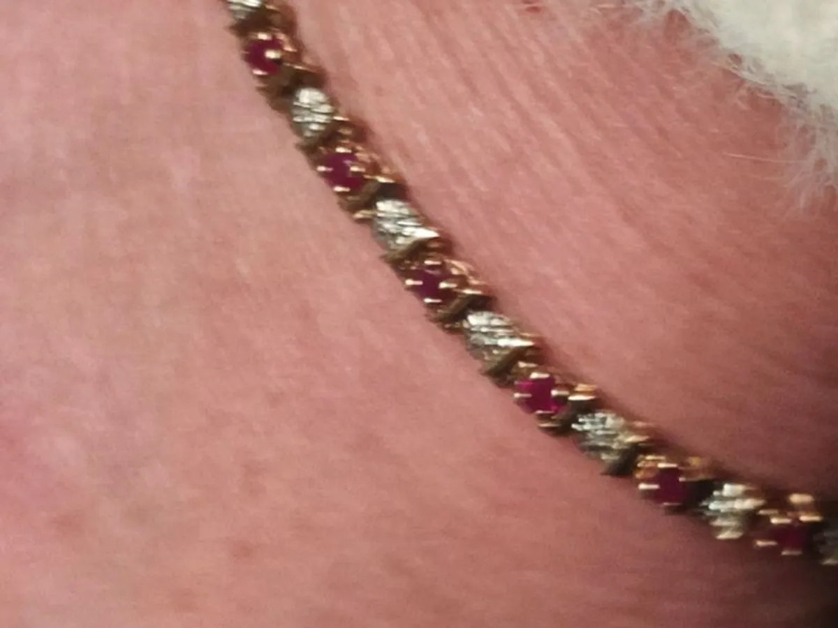 Diamond and Ruby tennis bracelet - Image 2