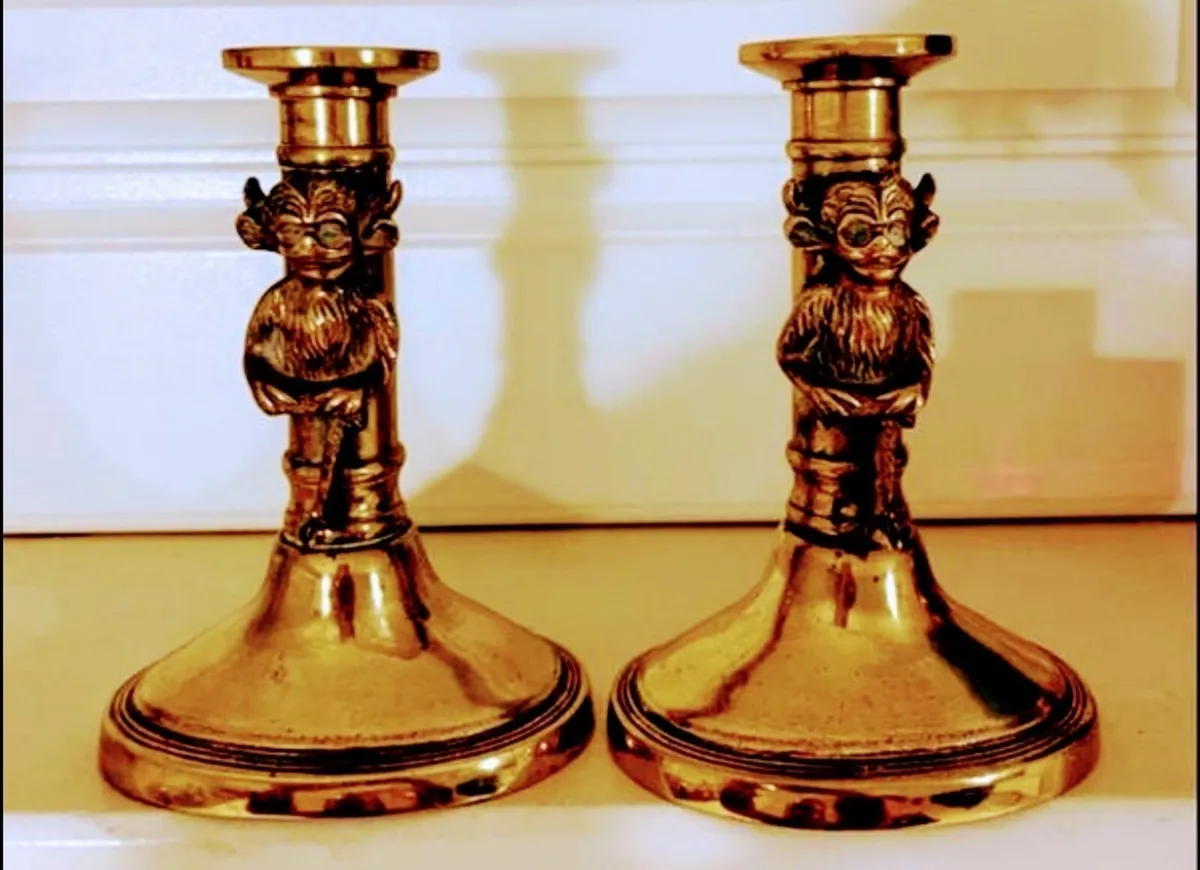 Antique candle holders rare item year 1890
