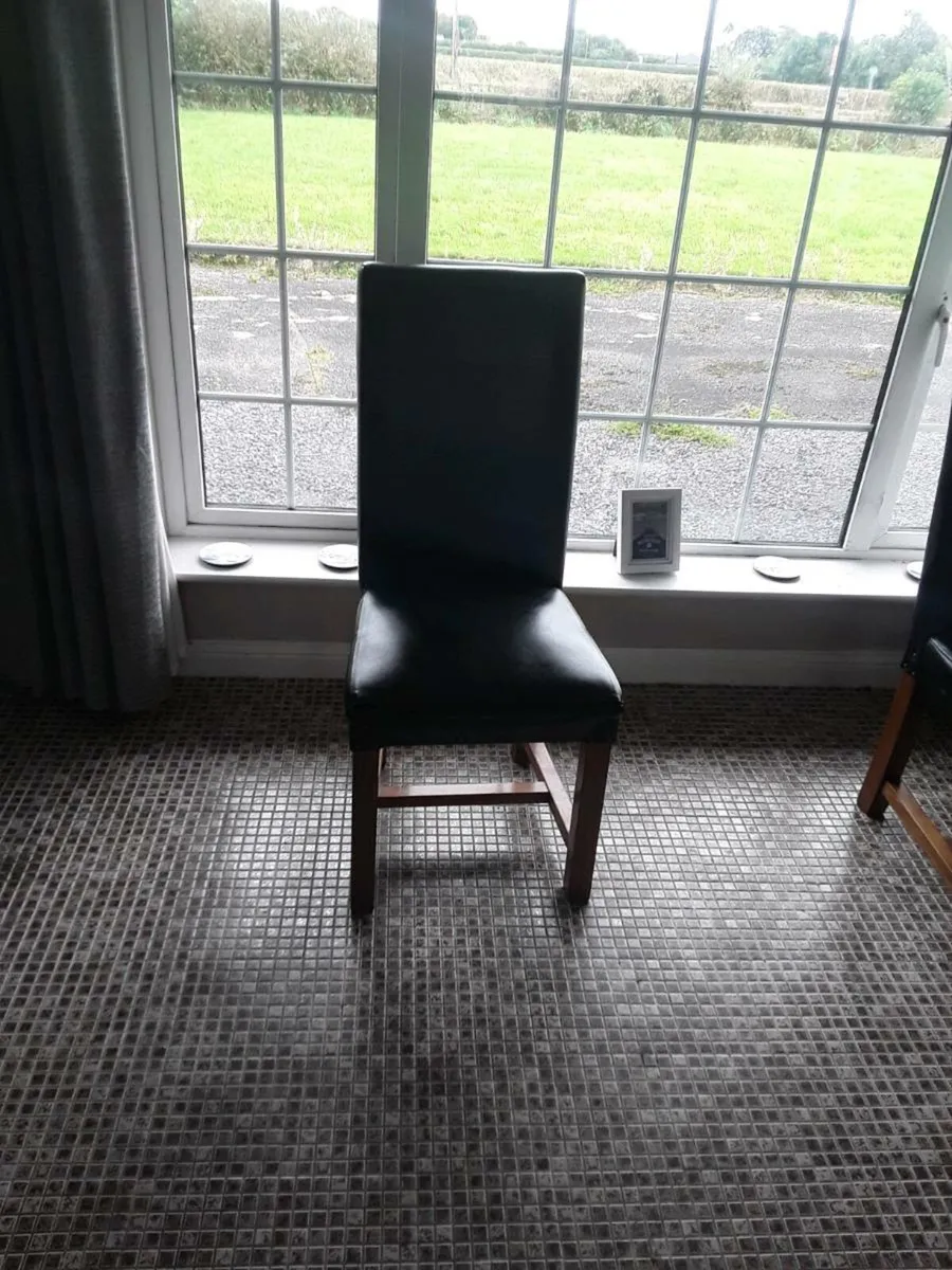 Leather dining chairs top quality x 6 - Image 4