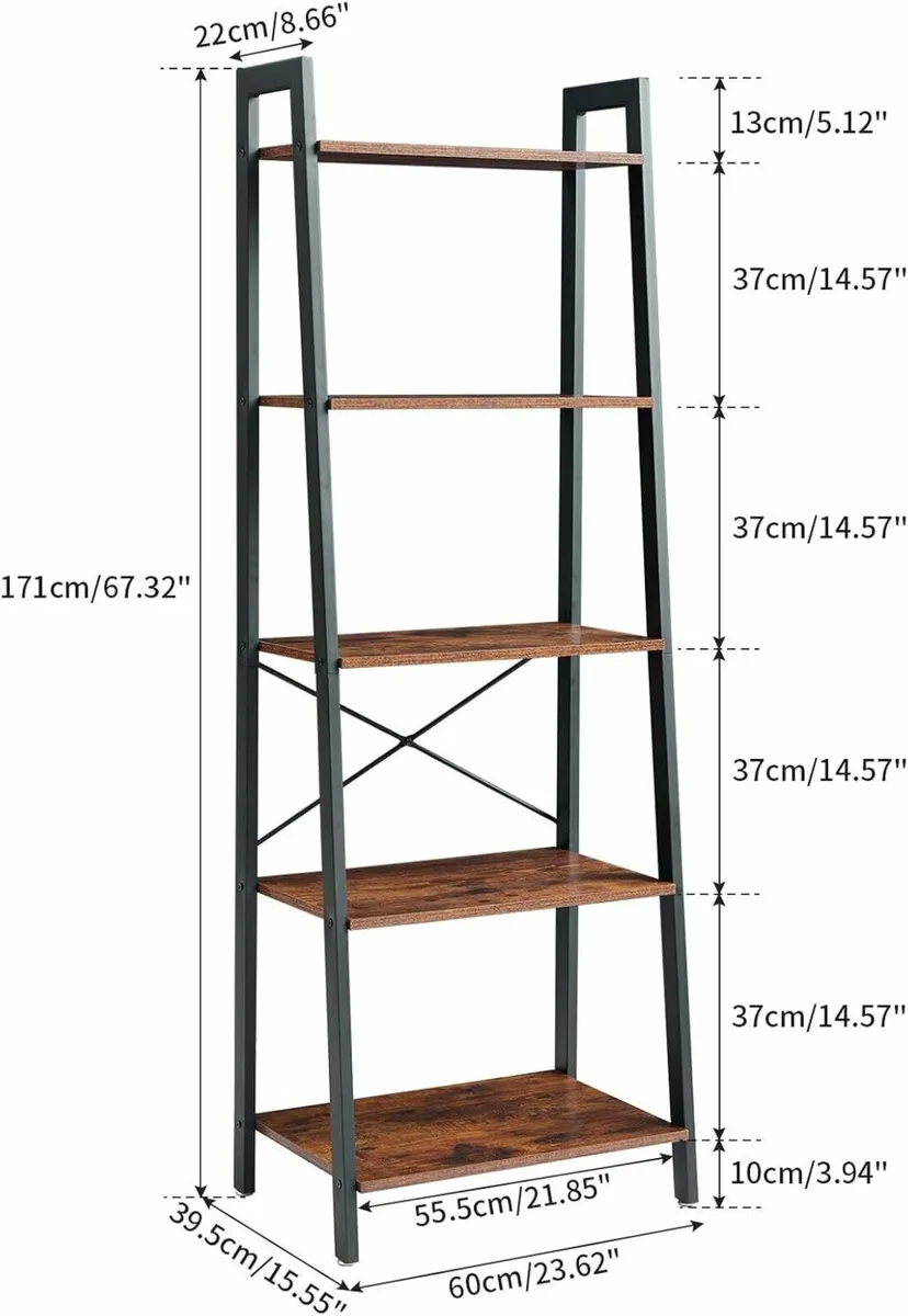 Ladder Shelf 5-Tier Storage Organiser Shelves - Image 3