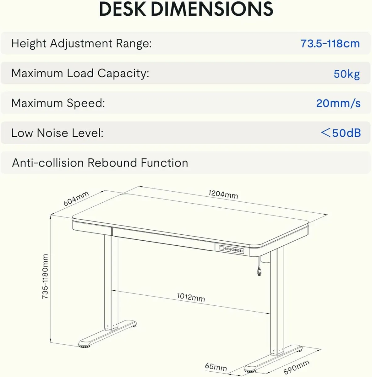 Q3 Standing Desk Home Office Electric Height - Image 2