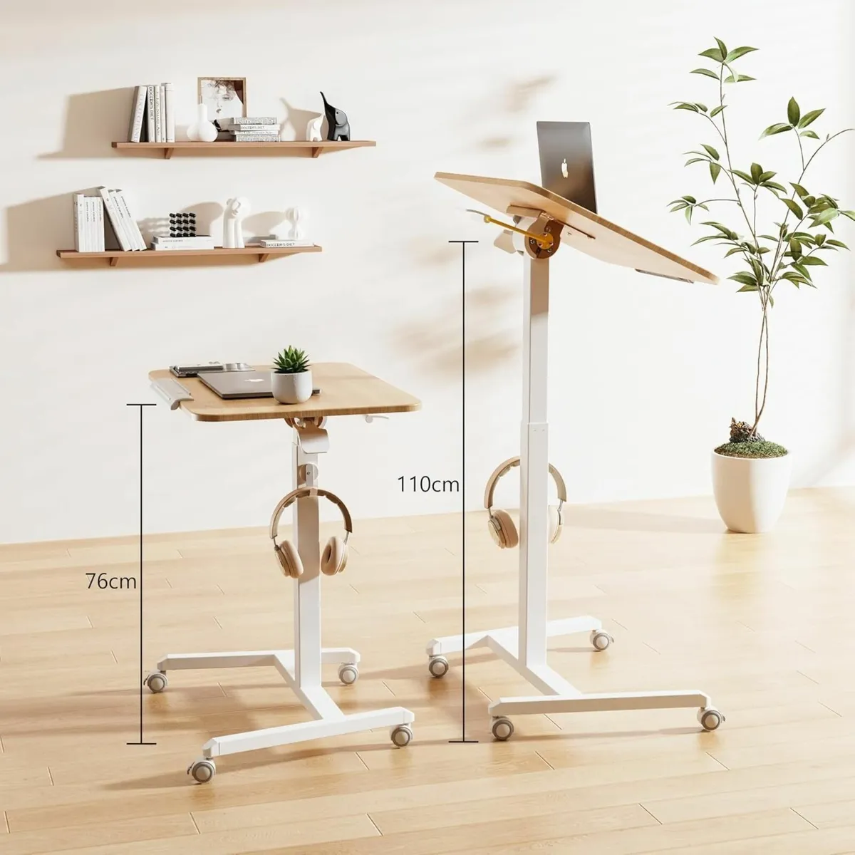 Mobile Standing Desk with 90degrees Tiltable - Image 3