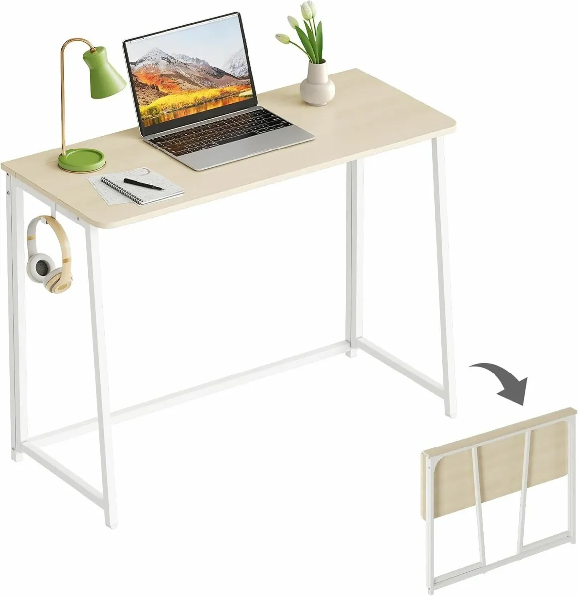 Folding Desk Small Foldable for Spaces Space - Image 1