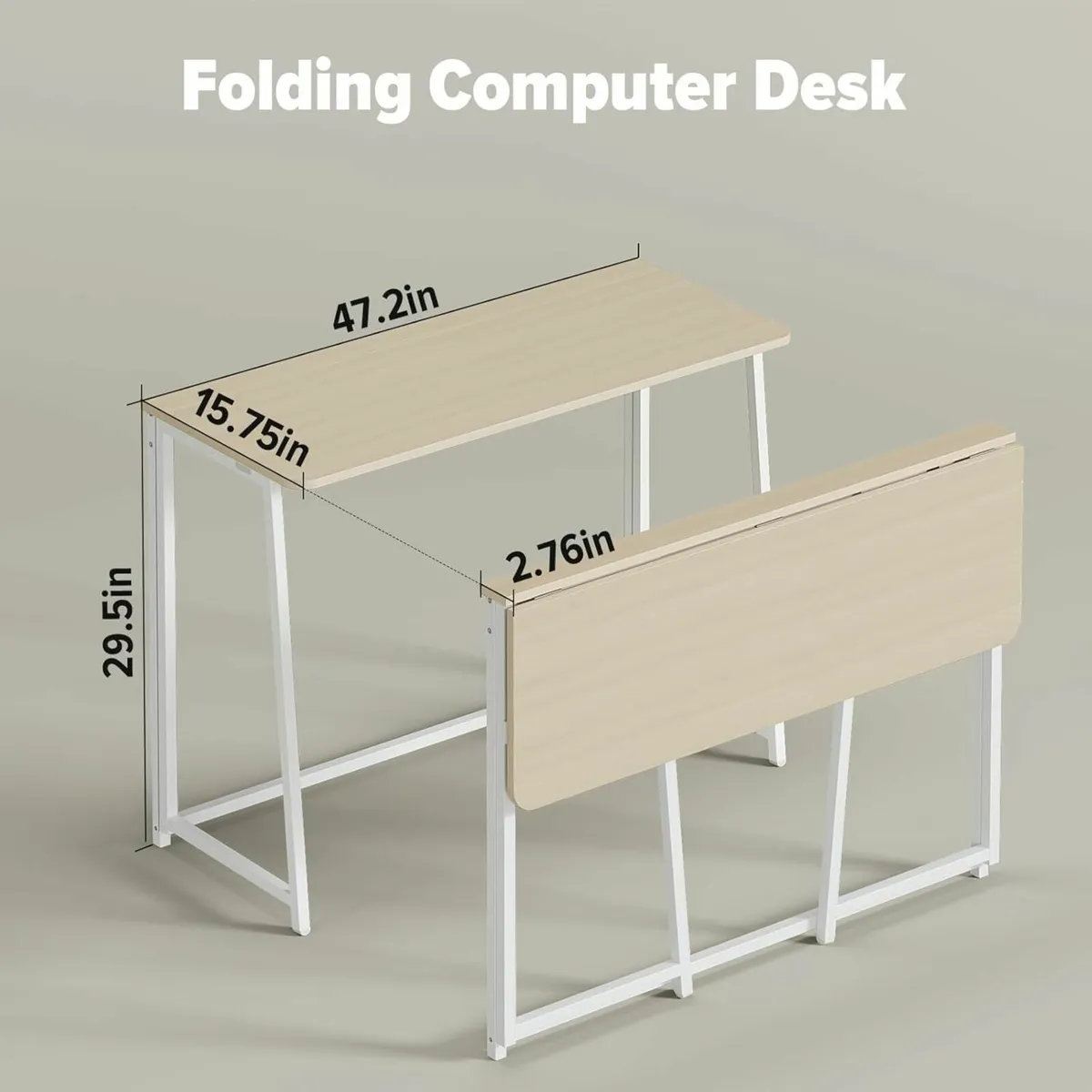Folding Desk Small Foldable for Spaces Space - Image 2