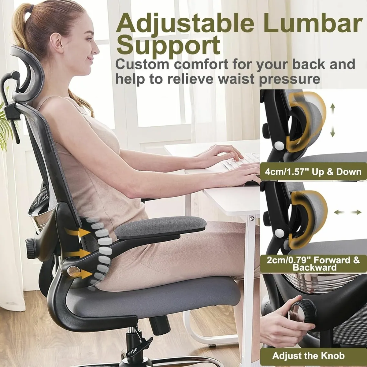 Ergonomic Office Chair - High Back Mesh Design - Image 3
