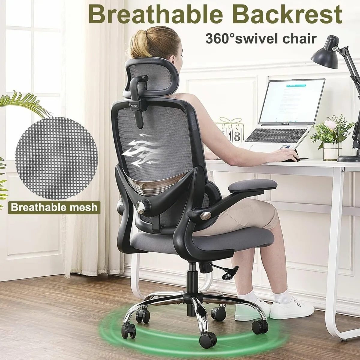 Ergonomic Office Chair - High Back Mesh Design - Image 4