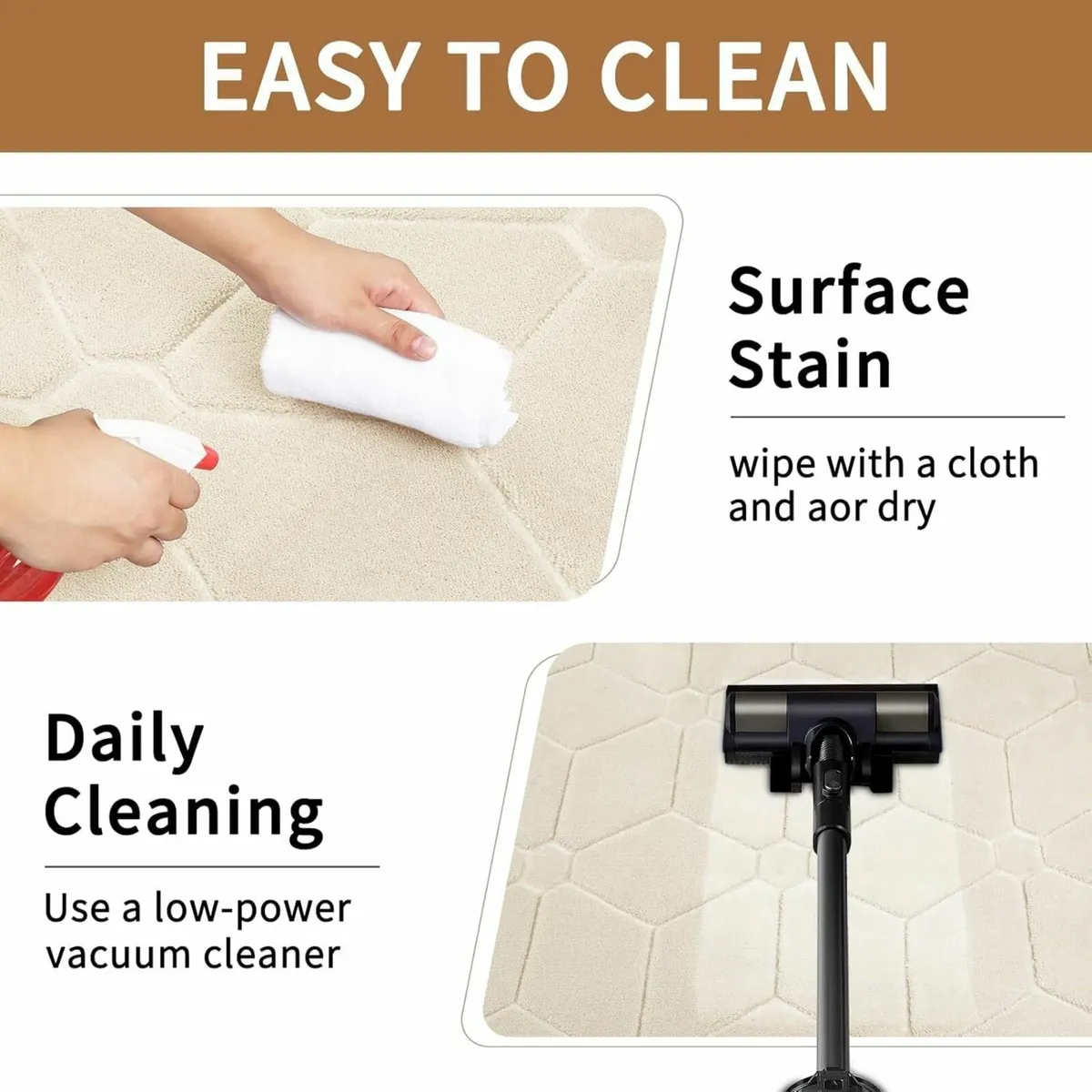 Rugs Living Room 160x230 3D Cream Area for - Image 3