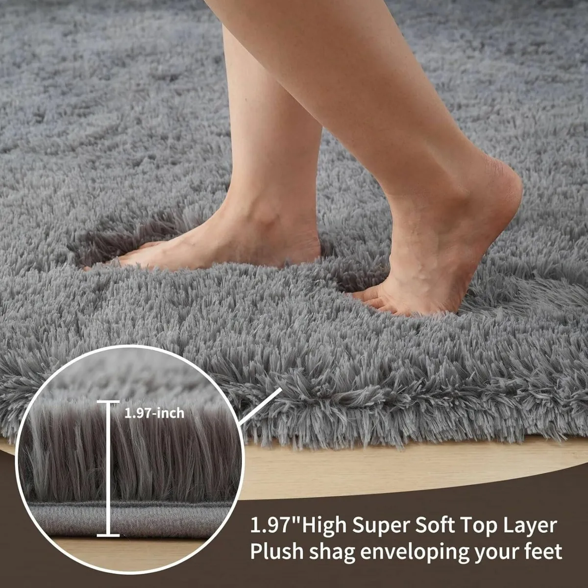 Rugs Living Room 240x300cm Grey Area for Bedroom - Image 2