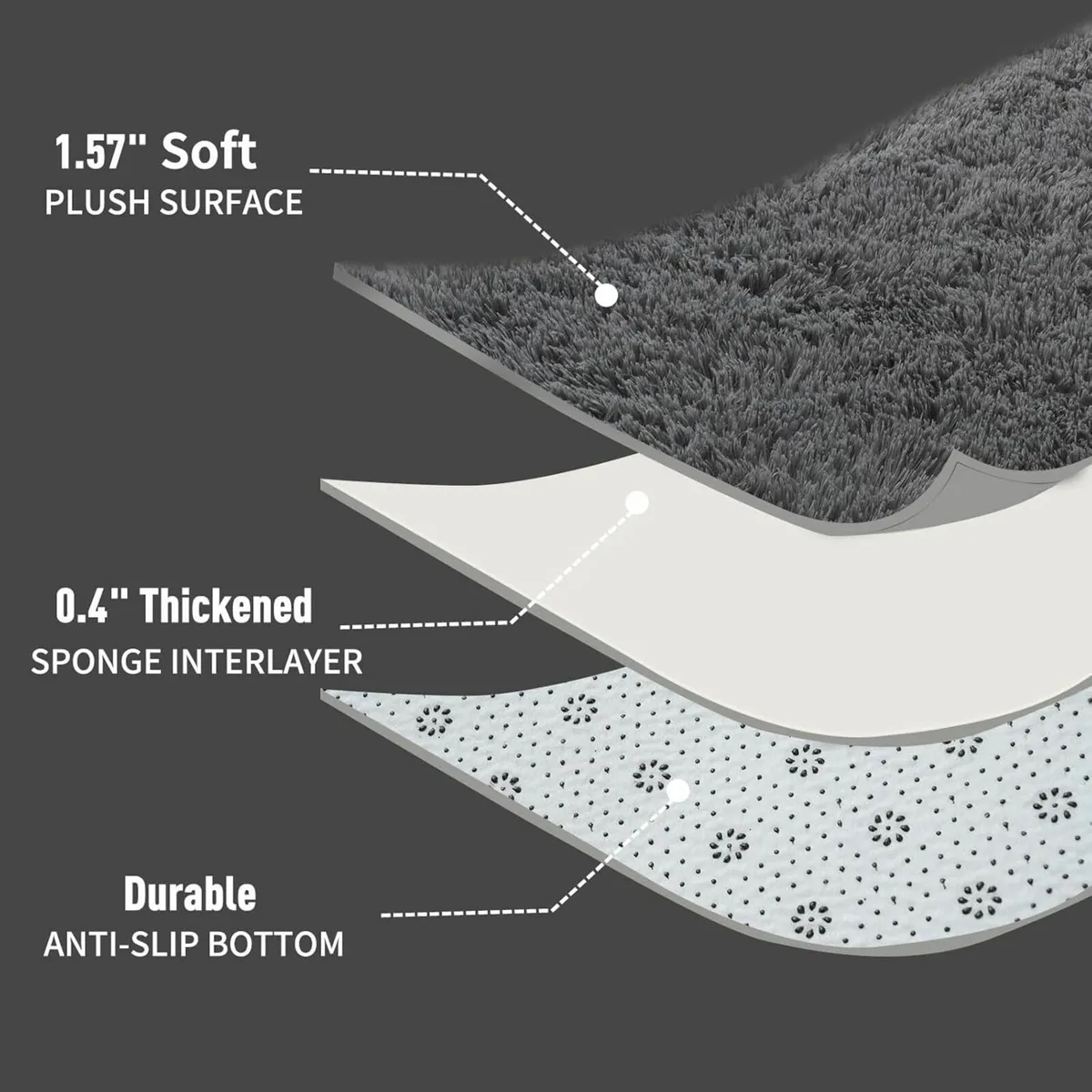 Rugs Living Room 240x300cm Grey Area for Bedroom - Image 3