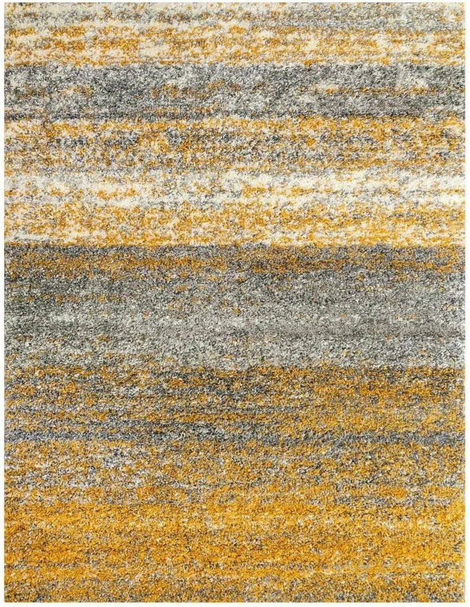 Shaggy Plain Ochre Yellow Rug Fluffy Lounge - Image 2