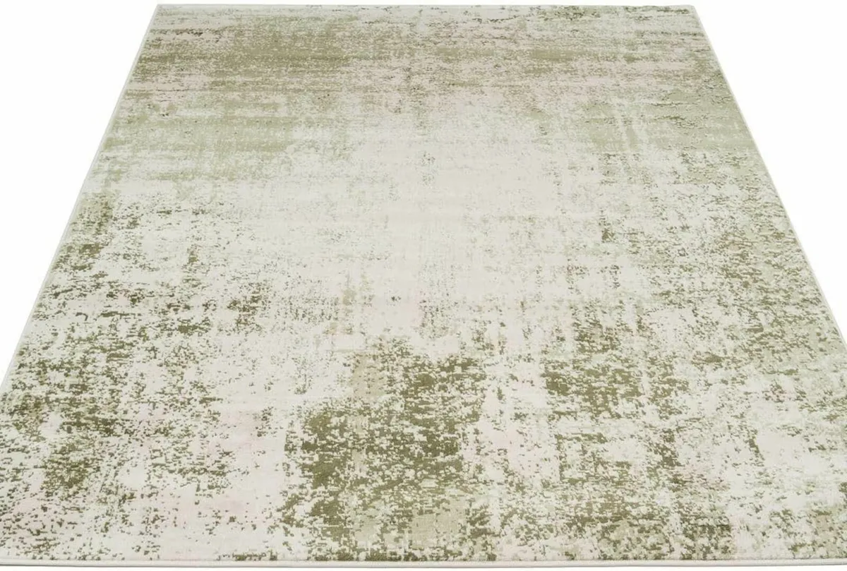 Modern Green Distressed Abstract Living Room Area - Image 2