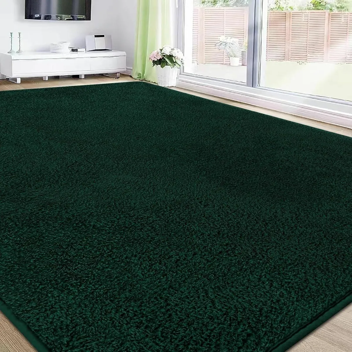 Rugs Living Room 160x230 cm Soft Fluffy Green Rug - Image 1
