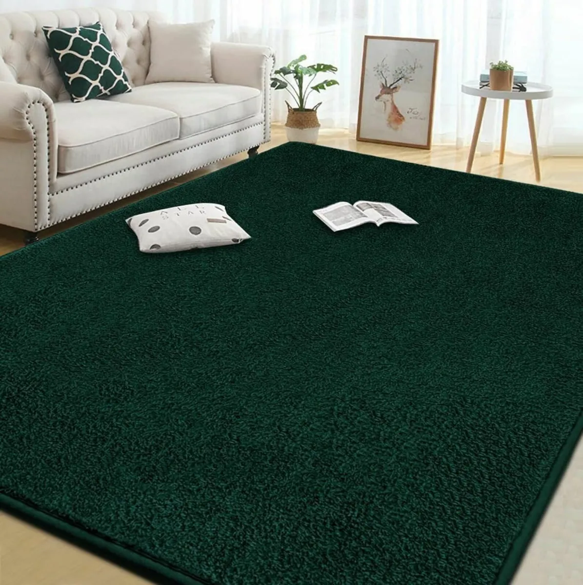 Rugs Living Room 160x230 cm Soft Fluffy Green Rug - Image 2