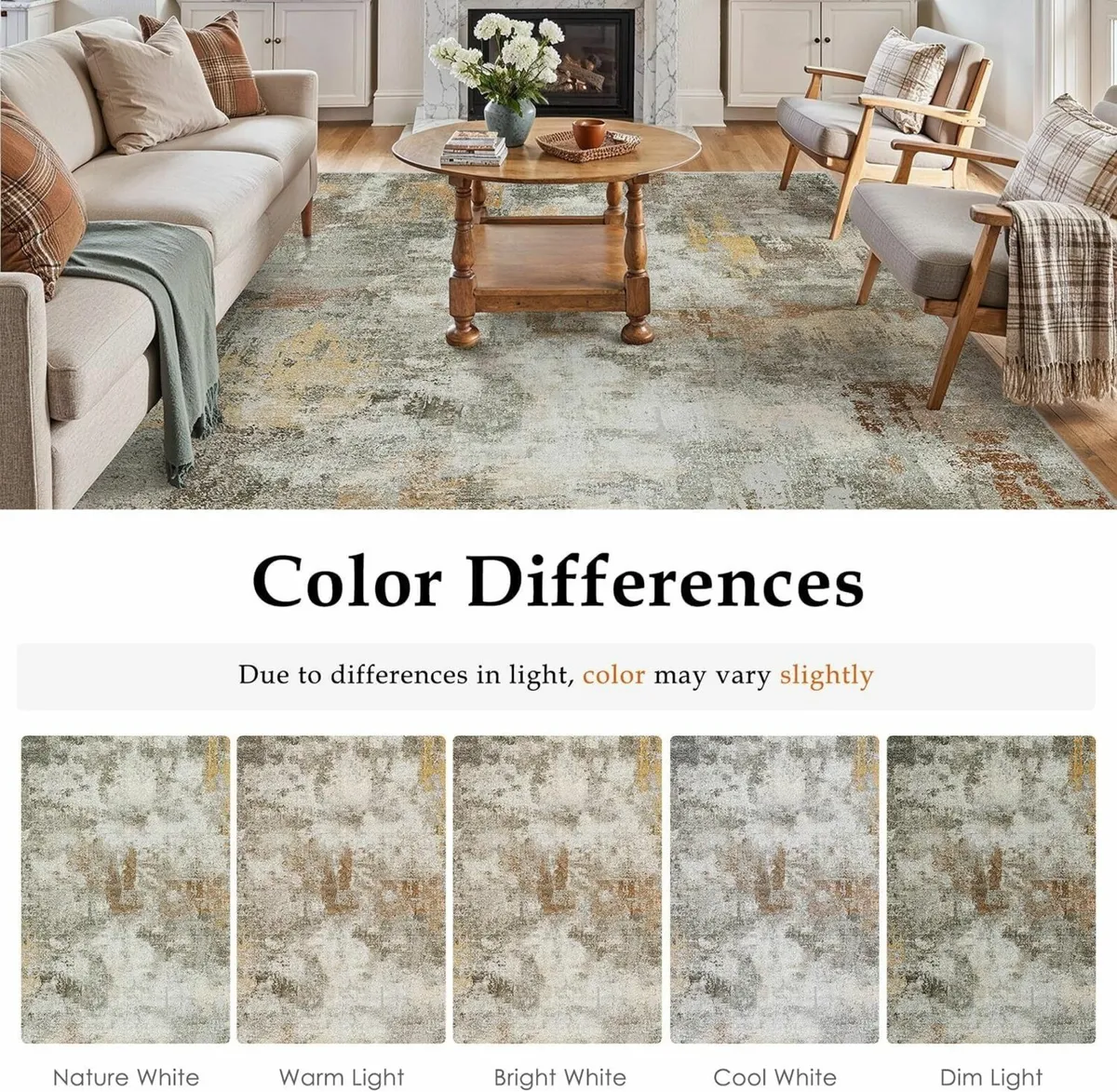 Area Rug Modern Abstract Rugs Living Room Large - Image 2