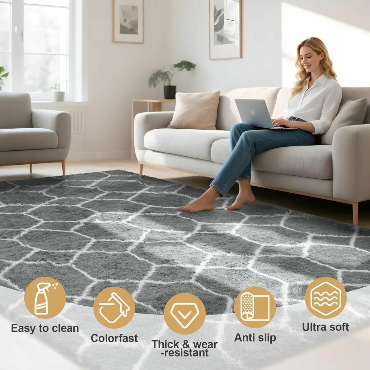 Geometric Rugs Living Room - 200x300cm Extra - Image 4