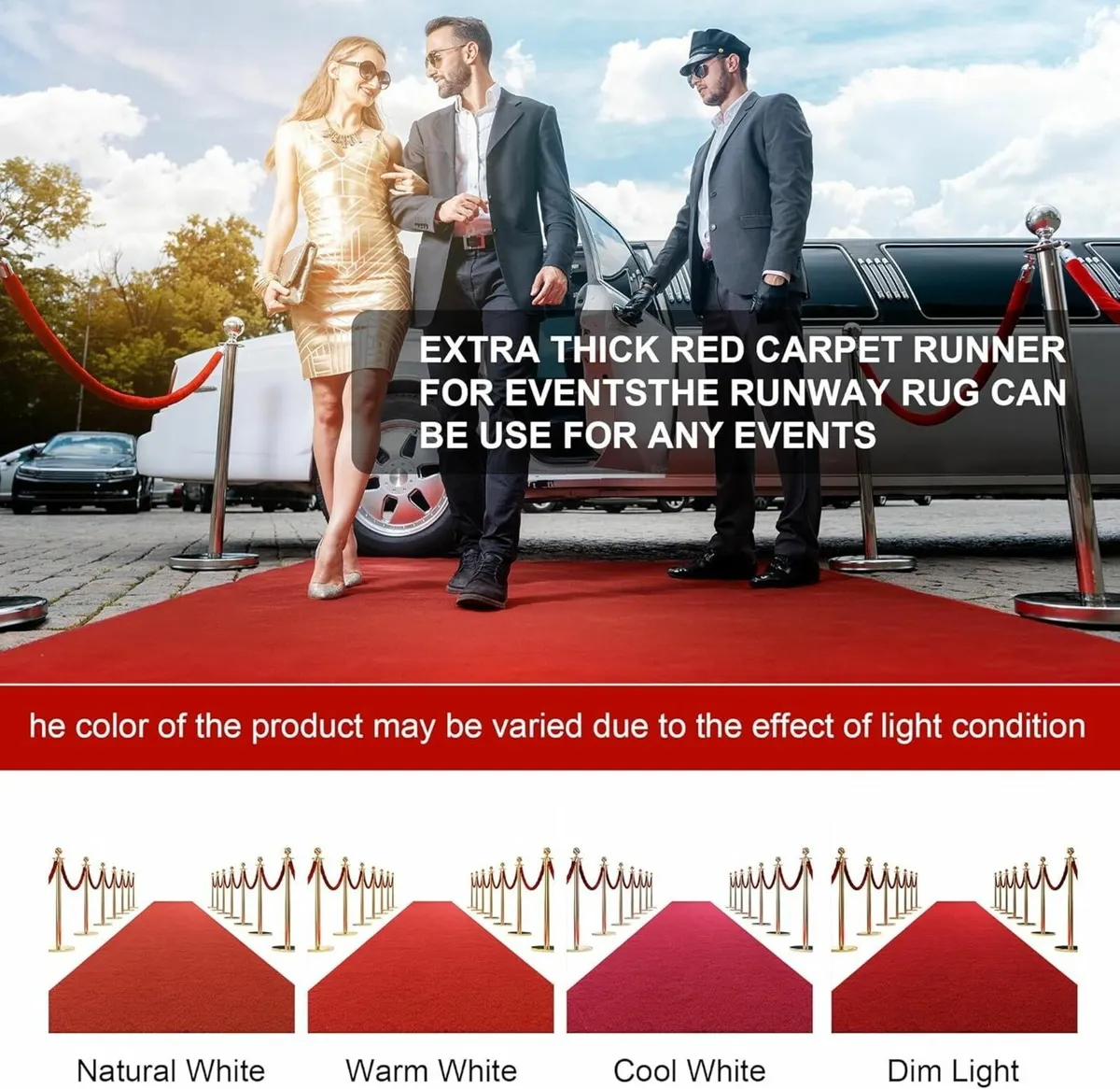450 GSM Extra Thick Red Carpet Runner 60 x CM - Image 3