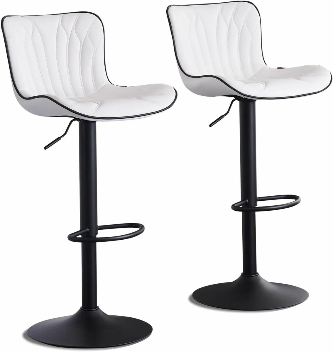 Bar Stools Set of 2 Breakfast Barstools Adjustable - Image 4