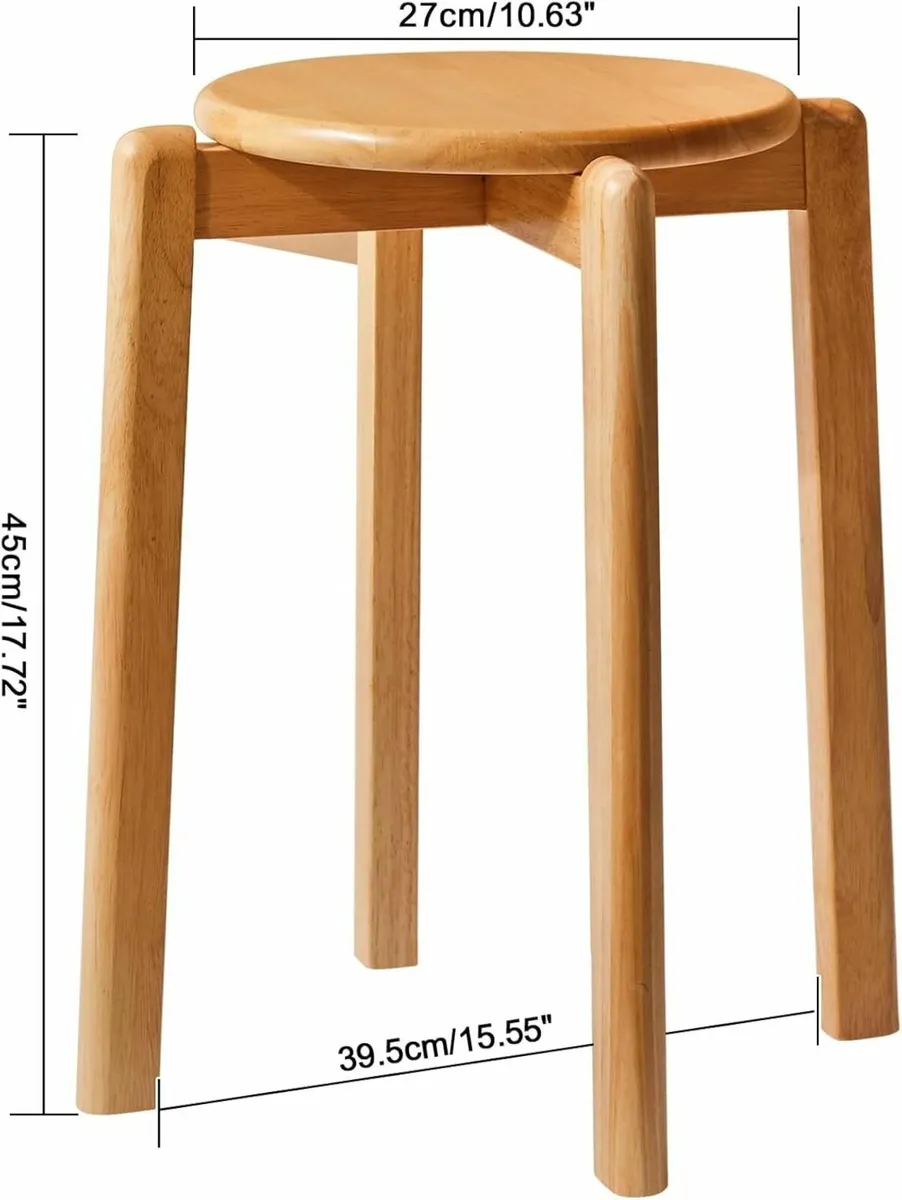 4pcs Solid Wood Round Stool Shoes change Dressing - Image 3