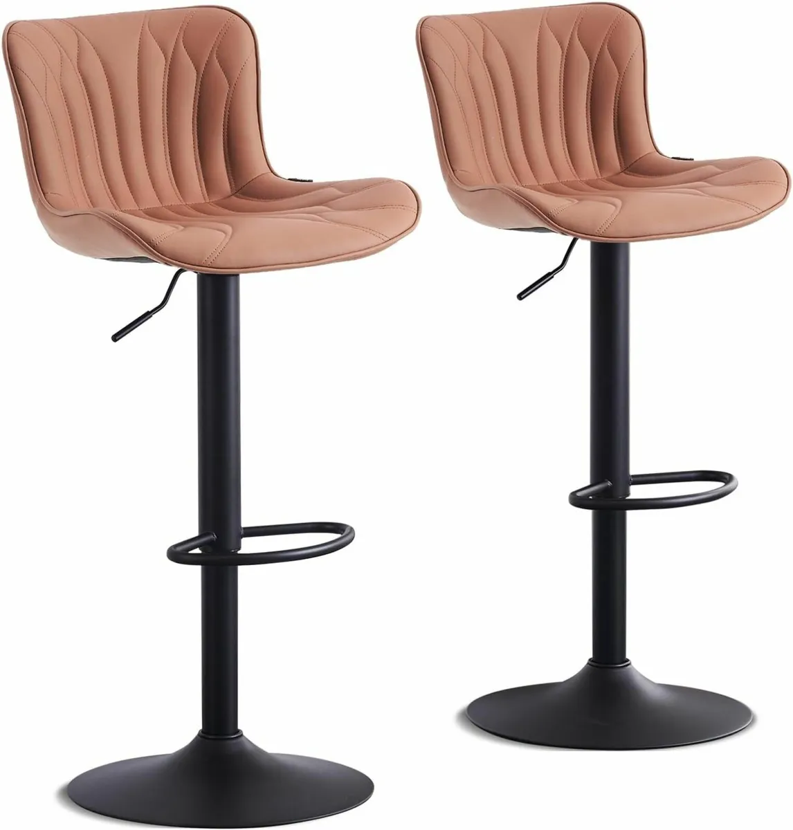 Bar Stools Set of 2 Breakfast Barstools Adjustable - Image 3