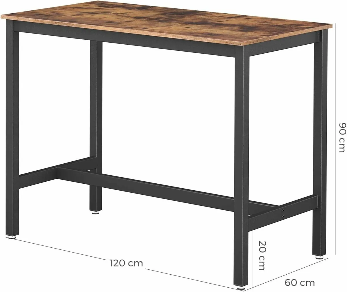 Bar Table Industrial Kitchen Dining With Solid - Image 3