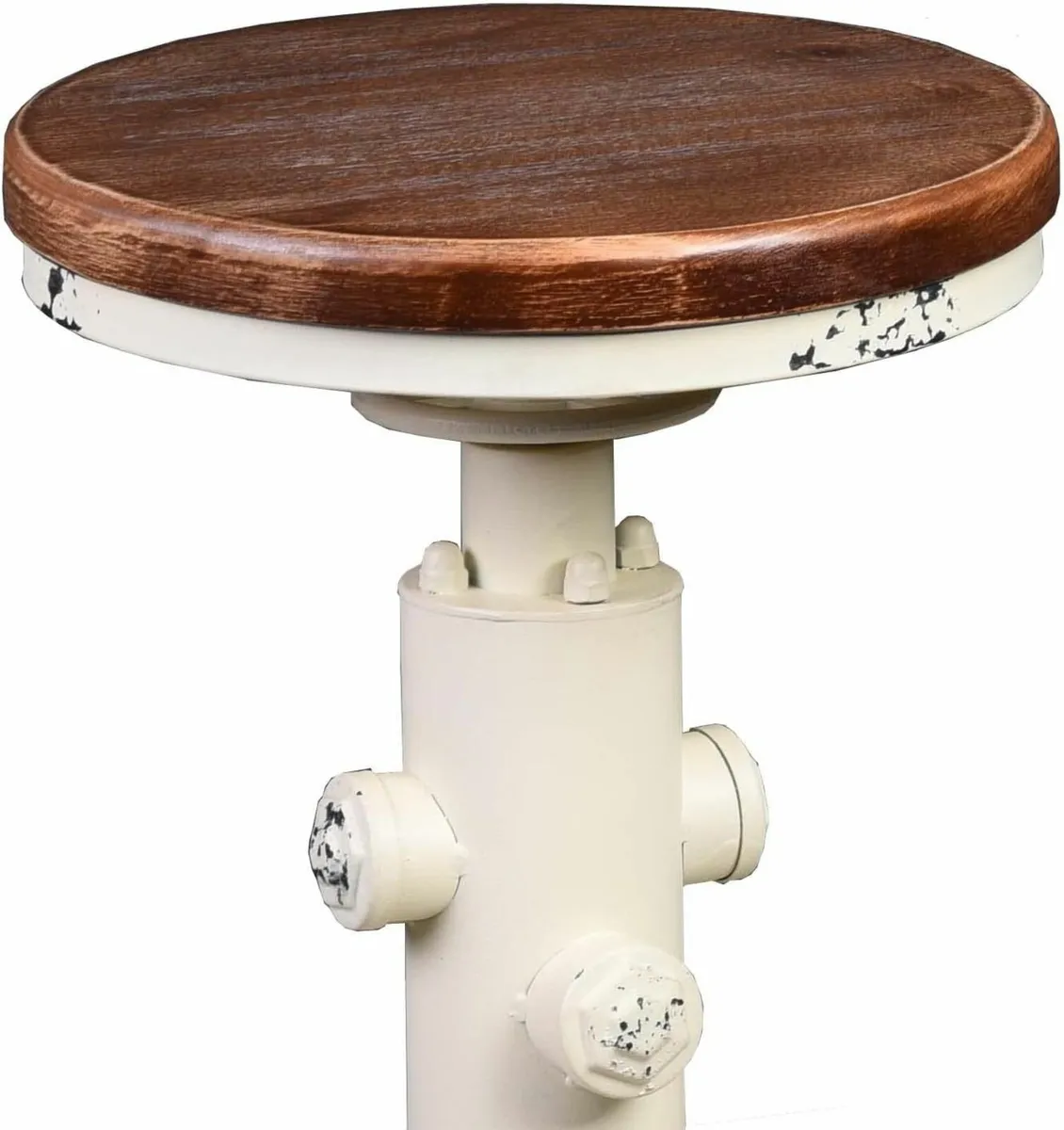 Antique Vintage Industrial Barstool Solid Wood - Image 4