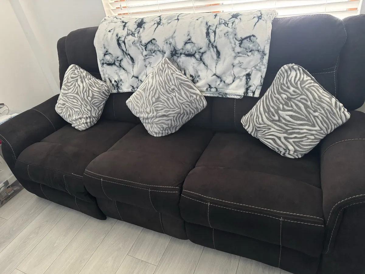 3+1+1 Used Fabric Recliner Sofas - Image 1