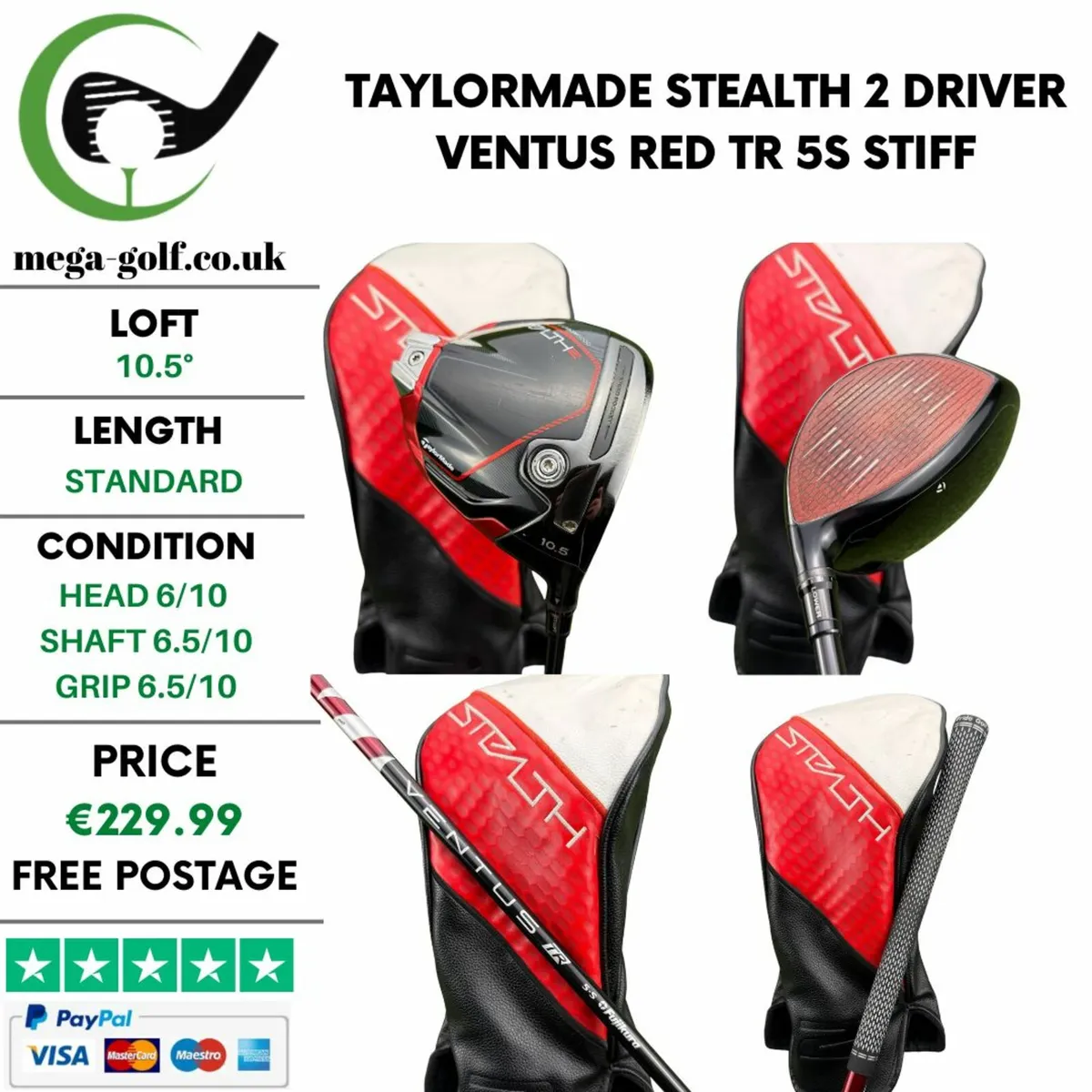 Taylormade Stealth 2 Driver / 10.5° / Stiff - Image 1