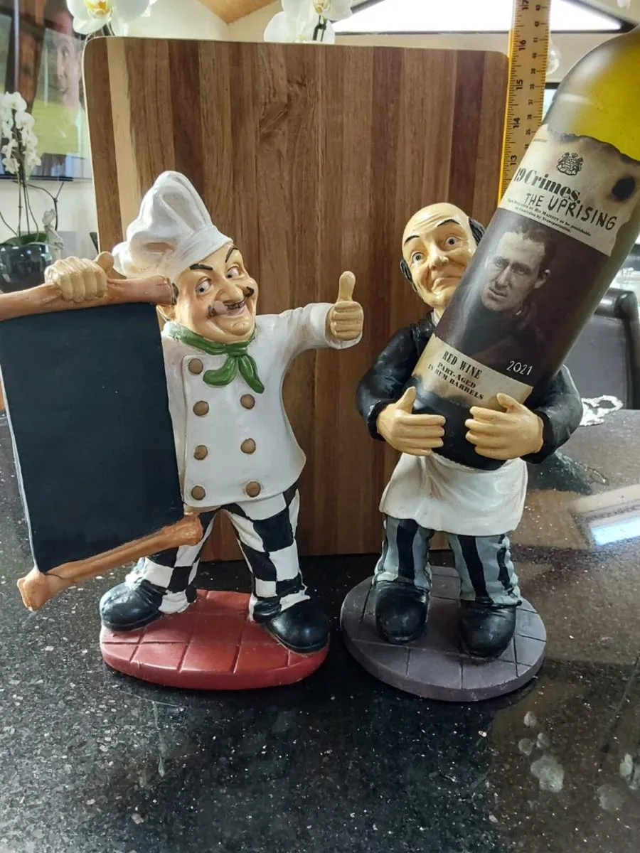 Cute vintage chef and waiter ornaments - Image 1