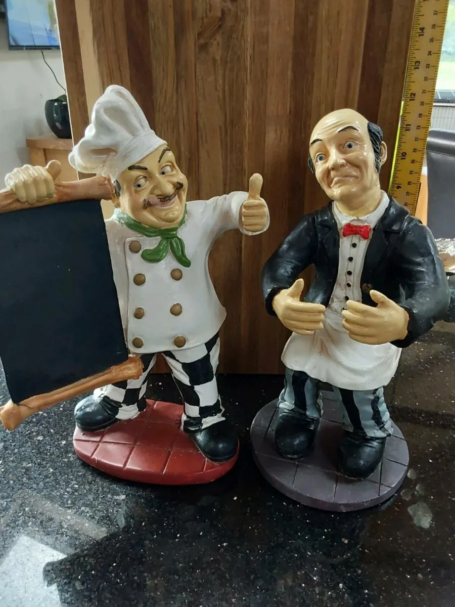 Cute vintage chef and waiter ornaments - Image 2