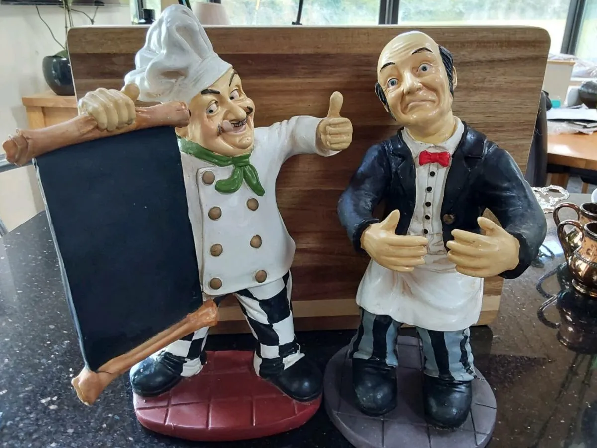Cute vintage chef and waiter ornaments - Image 3