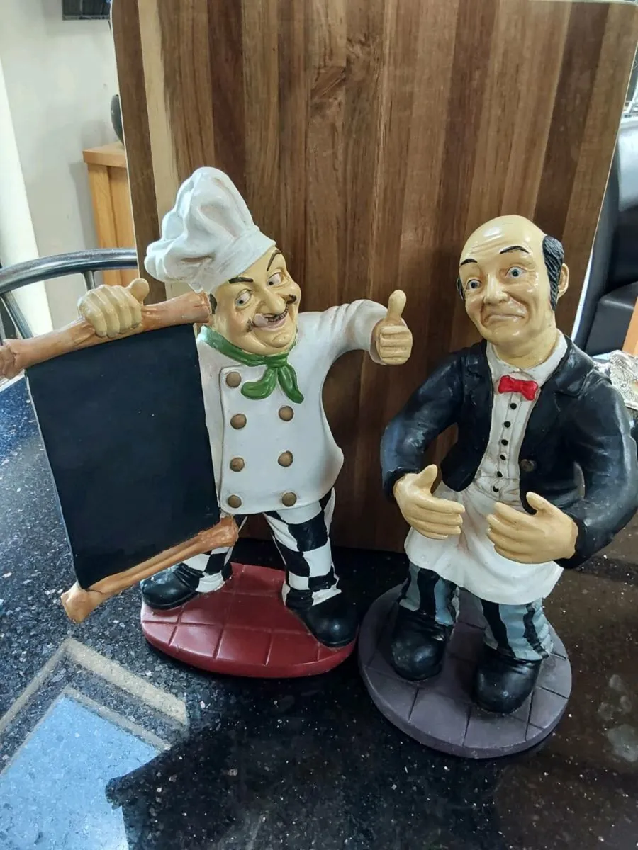 Cute vintage chef and waiter ornaments - Image 4