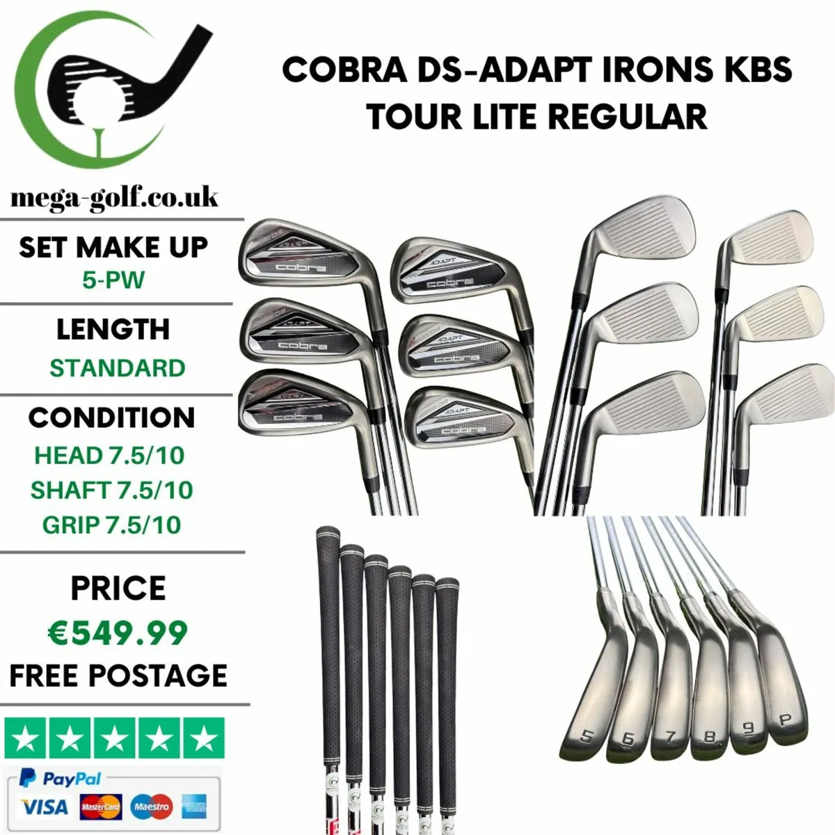Cobra DS-Adapt Irons / 5-Pw /Kbs Tour Lite Regular - Image 1