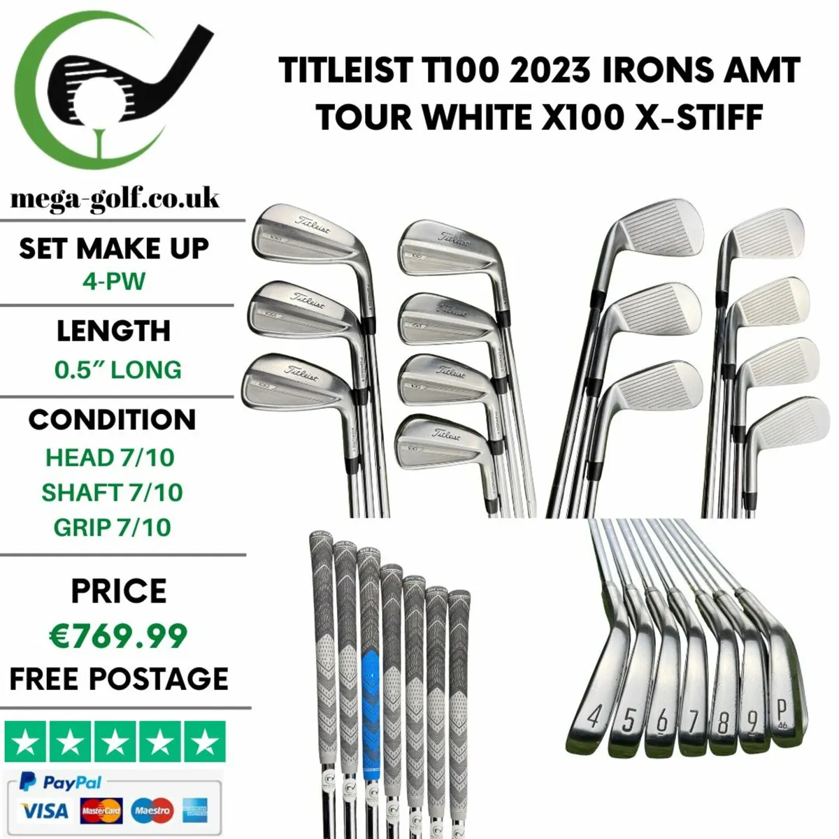 Titleist T100 2023 Irons / 4-Pw / X-Stiff - Image 1
