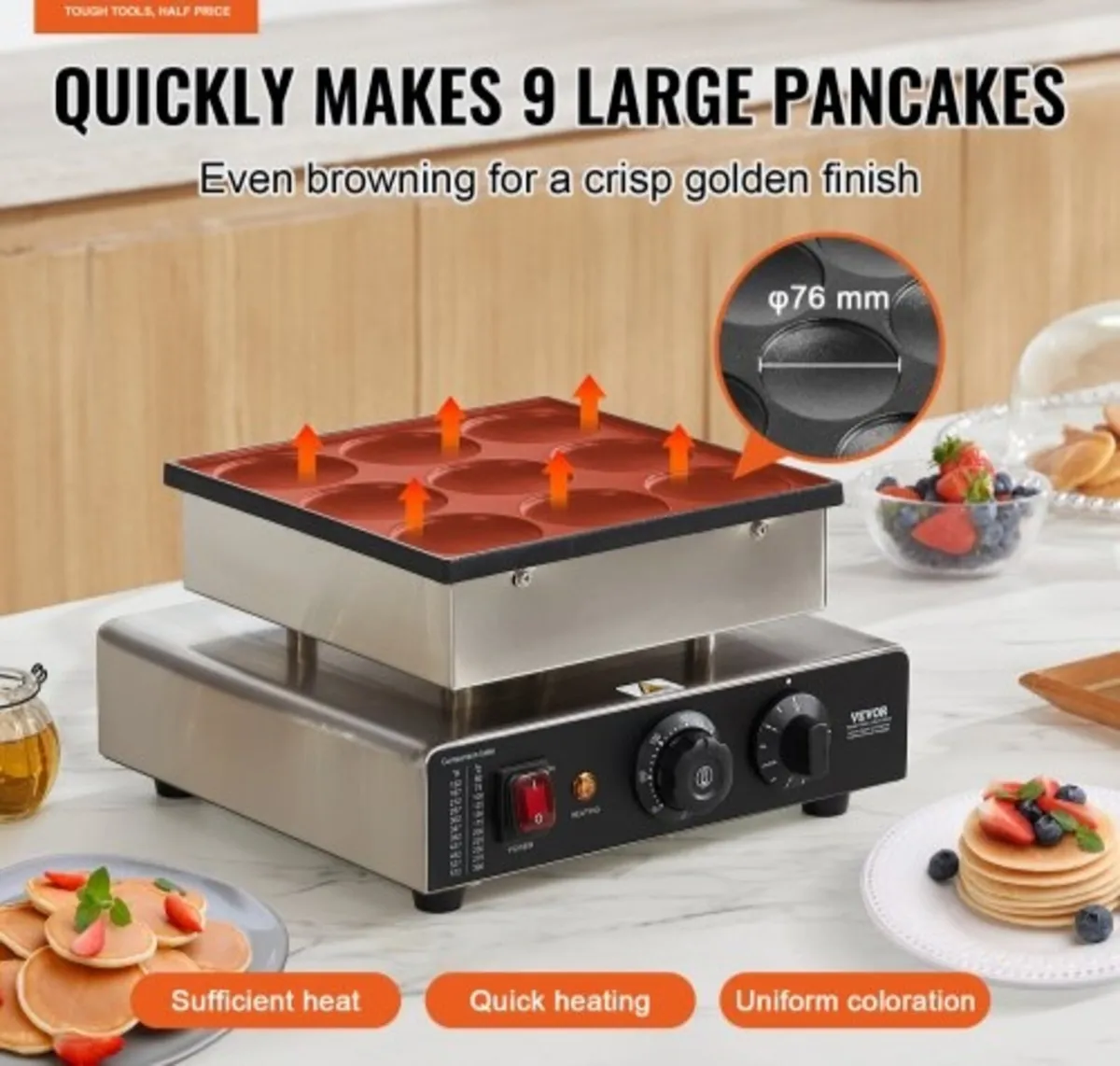 Dutch Pancake Maker, 9PCS 76mm Diameter Dorayaki B - Image 2