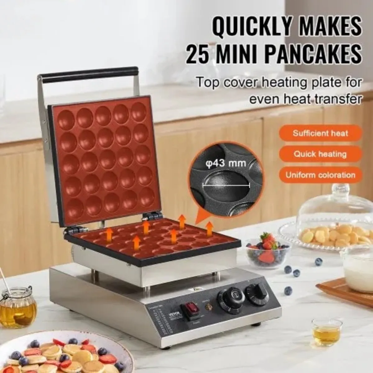 Mini Dutch Pancake Maker, 25PCS 43mm Diameter Dora - Image 2