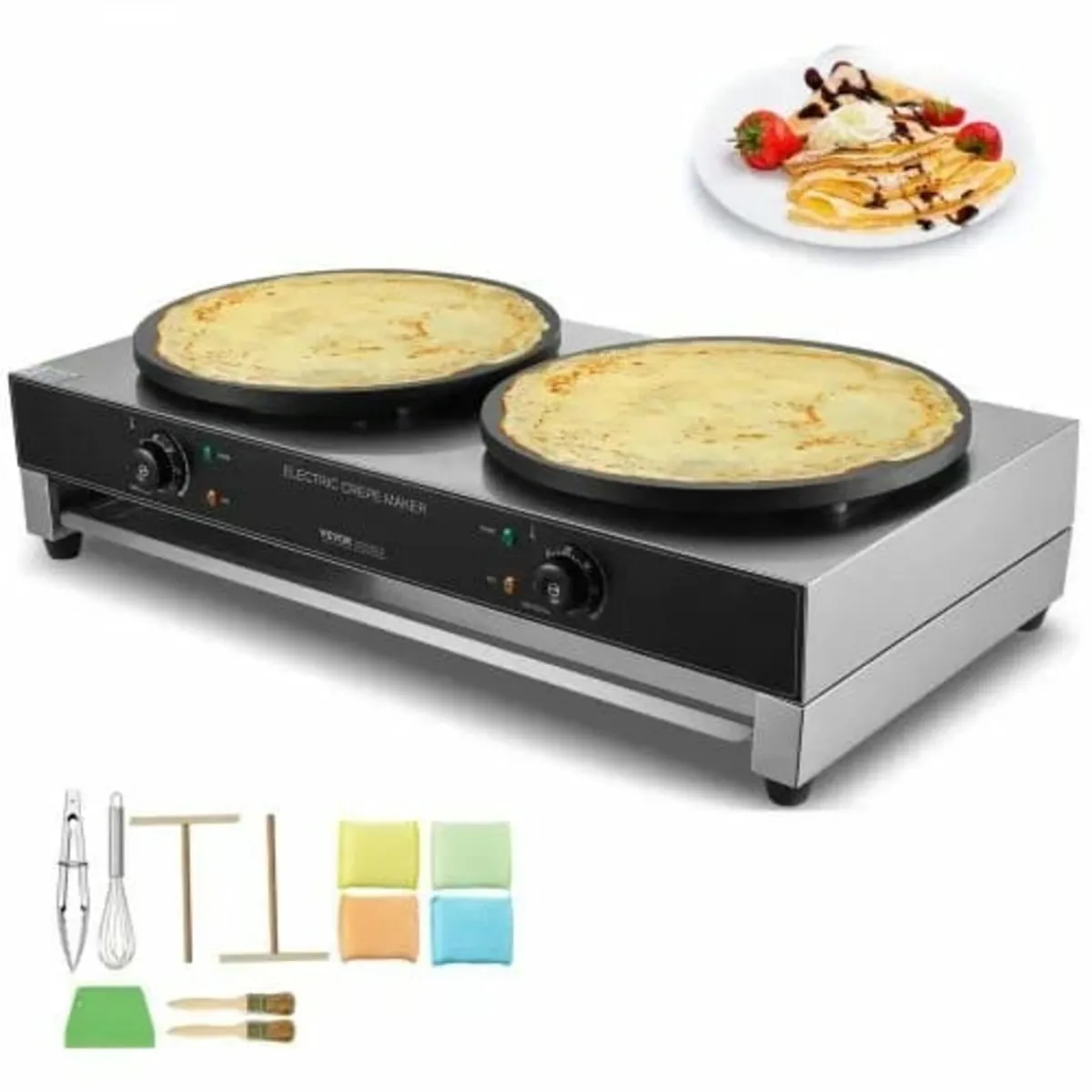 Electric Crepe Maker, 16-Inch Double Head Commerci - Image 1