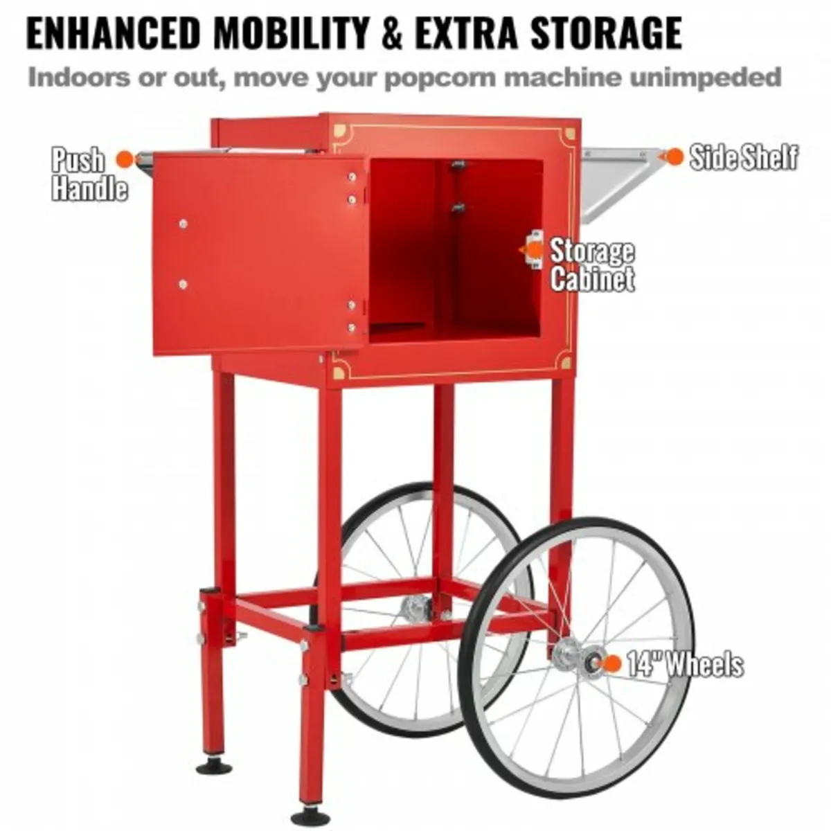 Popcorn Maker with Cart, 850W Popcorn Popper Machi - Image 4